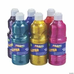 New 👏 Prang® Washable Ready-to-Use Tempera Paint, 16 oz, Glitter, 6 Colors ⭐