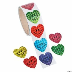 Top 10 🛒 Prism Smile Face Heart Sticker Roll - 100 Pc. 🔥