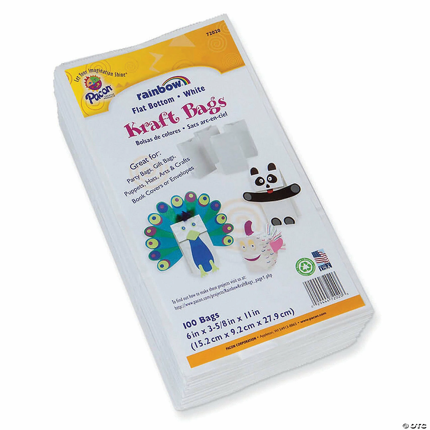 Deals 🧨 Rainbow® Kraft Bag, White, 6" x 3-5/8" x 11", 100 Bags ⌛ - Image 2