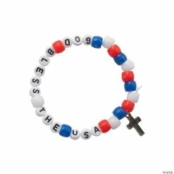 Hot Sale 🥰 Religious Patriotic Beaded Bracelet Craft Kit - Makes 12 🤩