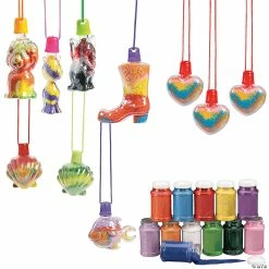 Hot Sale ✔️ Sand Art Bottle Necklace Assortment Kit - Makes 60 ✨