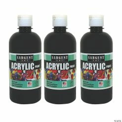 Brand new 😀 Sargent Art® Acrylic Paint Squeeze Bottle, 16 oz, Black, Pack of 3 🥰