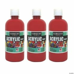 New 👏 Sargent Art® Acrylic Paint Squeeze Bottle, 16 oz, Red, Pack of 3 🎁