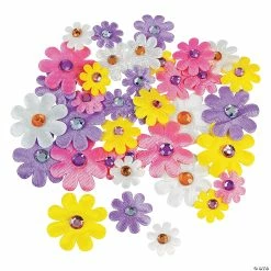 Budget 😀 Self-Adhesive Daisies with Jewel Center - 36 Pc. 😀