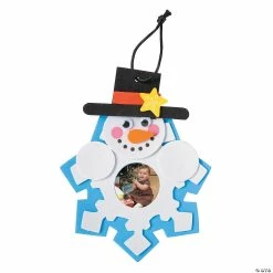 Flash Sale 🔔 Snowman & Snowflake Picture Frame 🎄 Christmas Ornament Craft Kit - Makes 12 👍