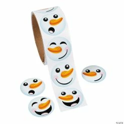 Flash Sale 💯 Snowman Face Sticker Roll - 100 Pc. ⌛