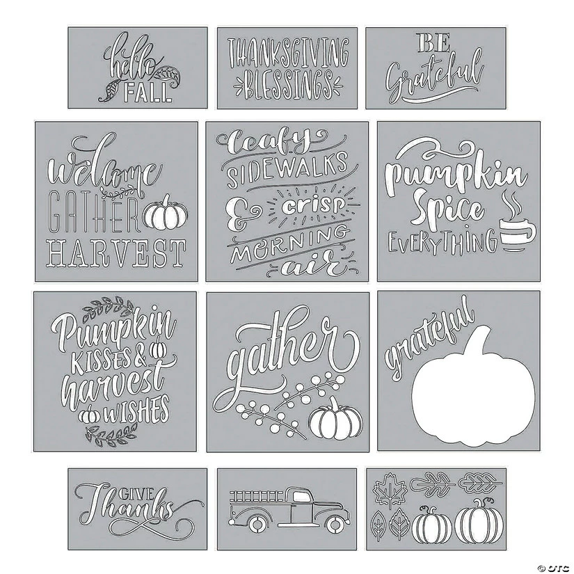 Deals 🛒 Thanksgiving Décor Stencils - 12 Pc. 🌟