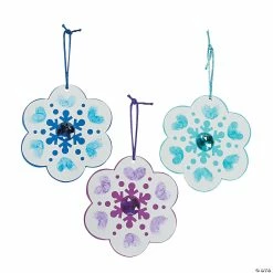 Discount 💯 Thumbprint Snowflake 🎅 Christmas Ornament Craft Kit - Makes 12 😀