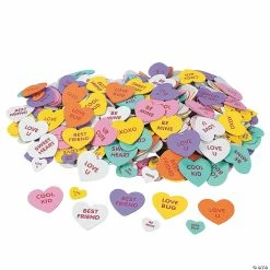 Flash Sale 🔥 Valentine Conversation Self-Adhesive Foam Heart Stickers - 500 Pc. 🔥